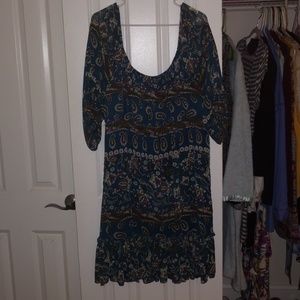 Blue patterned dress
